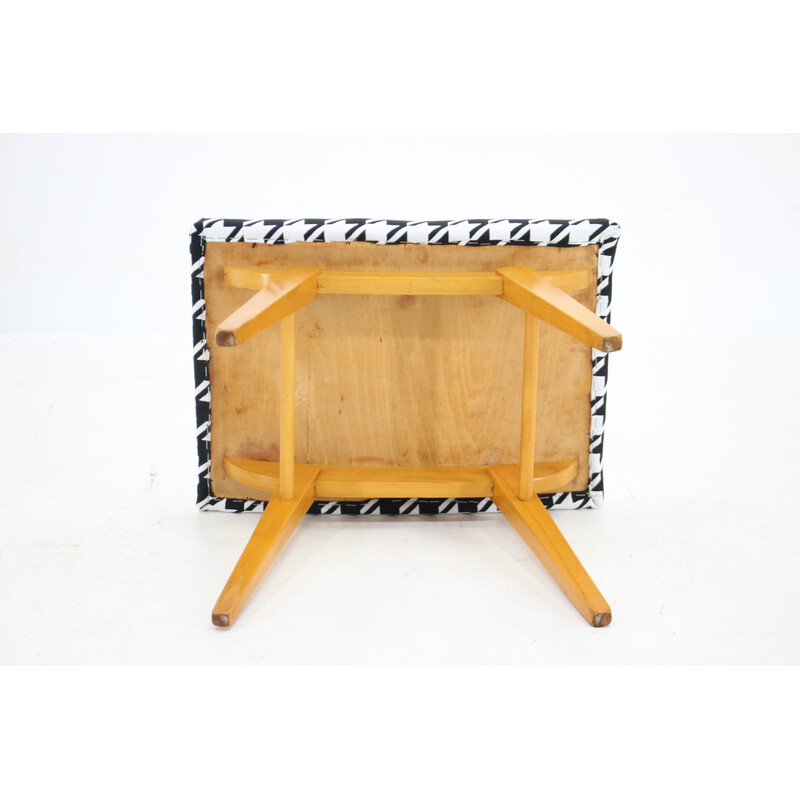 Tabouret vintage en bois, Tchécoslovaquie 1970