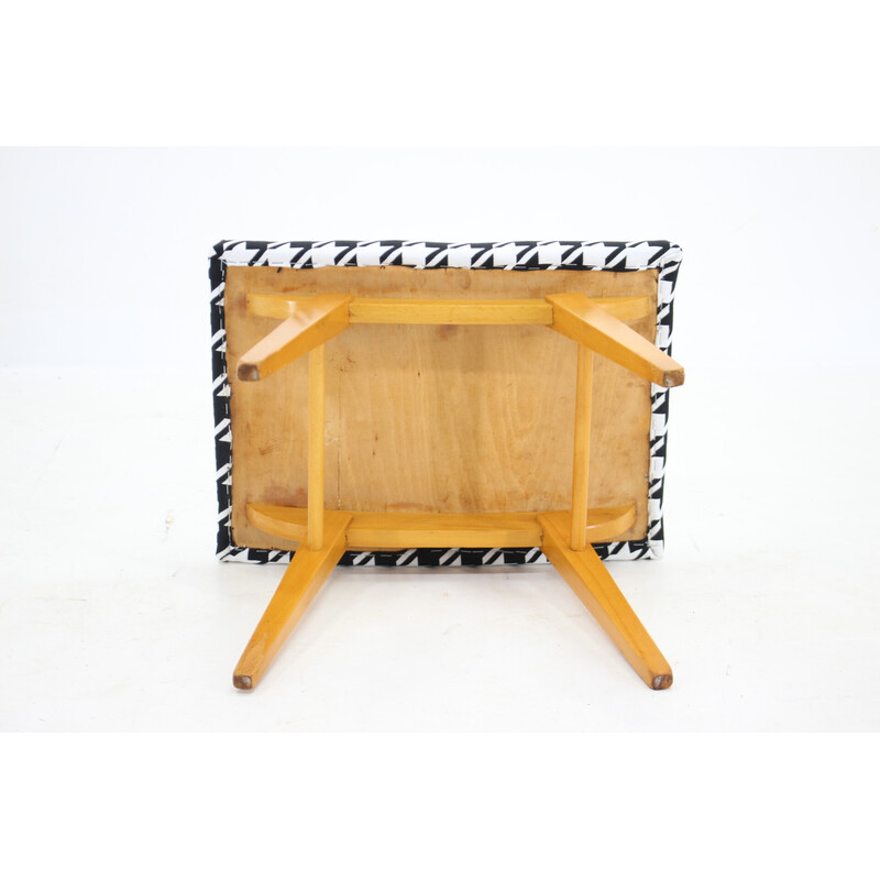 Vintage wooden stool, Czechoslovakia 1970s