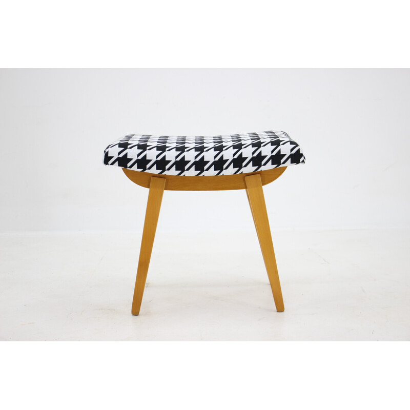 Vintage wooden stool, Czechoslovakia 1970s