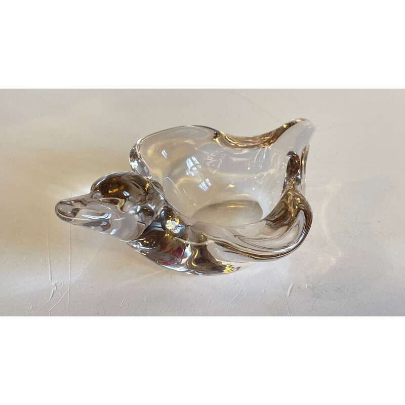 Vassoio vintage a forma di rondine in cristallo