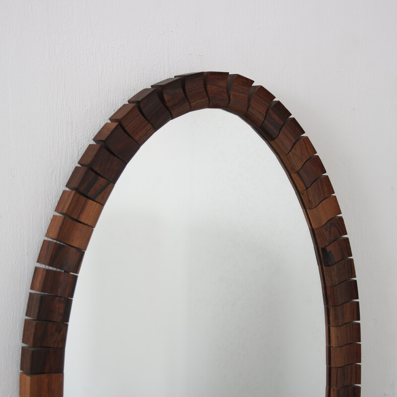 Espejo vintage con marco de madera, Dinamarca años 60