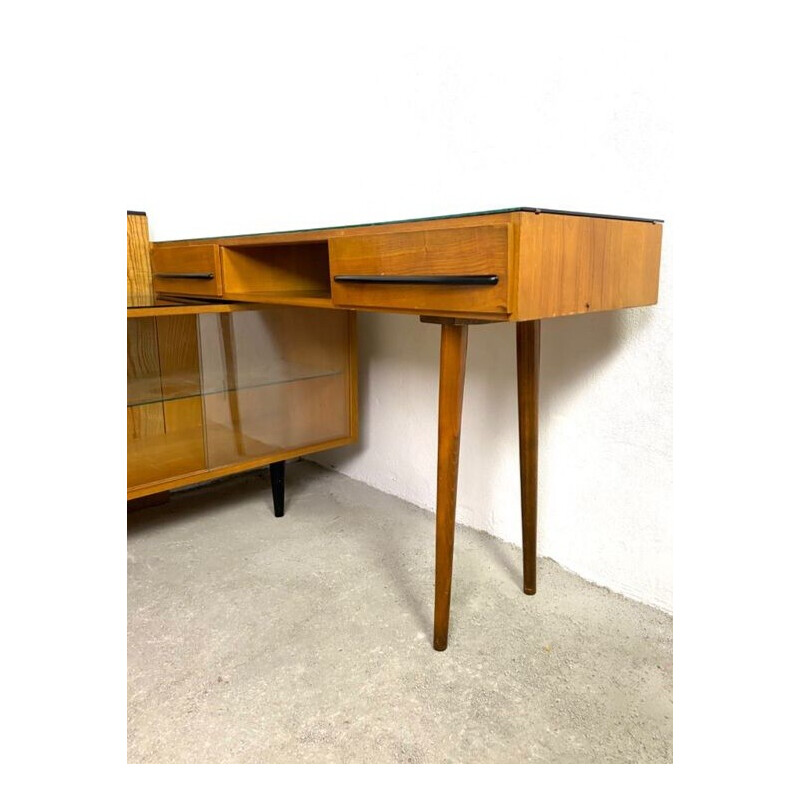 Vintage desk with chest of drawers by Mojmir Pozar for Up Zavody, Czechoslovakia 1960s