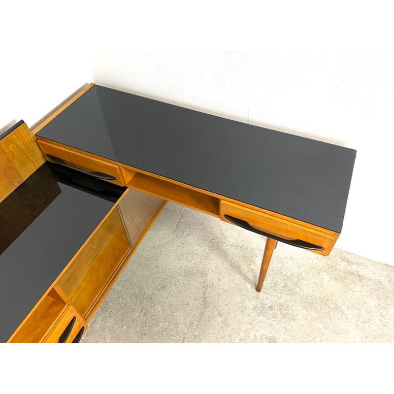 Vintage desk with chest of drawers by Mojmir Pozar for Up Zavody, Czechoslovakia 1960s