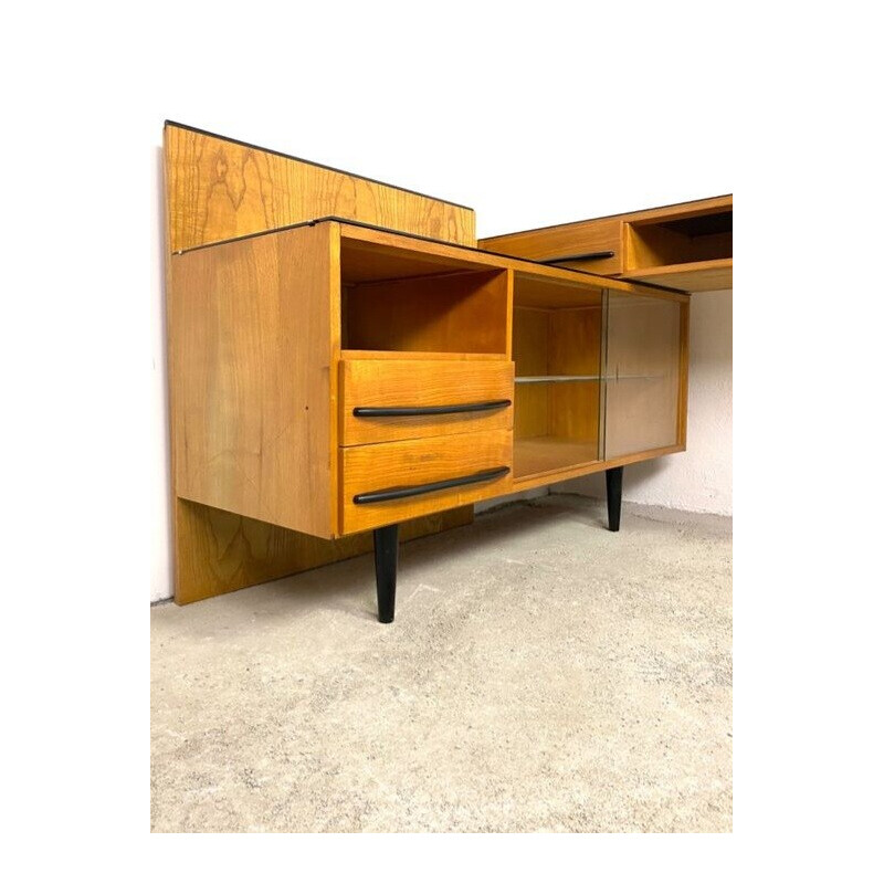 Vintage desk with chest of drawers by Mojmir Pozar for Up Zavody, Czechoslovakia 1960s