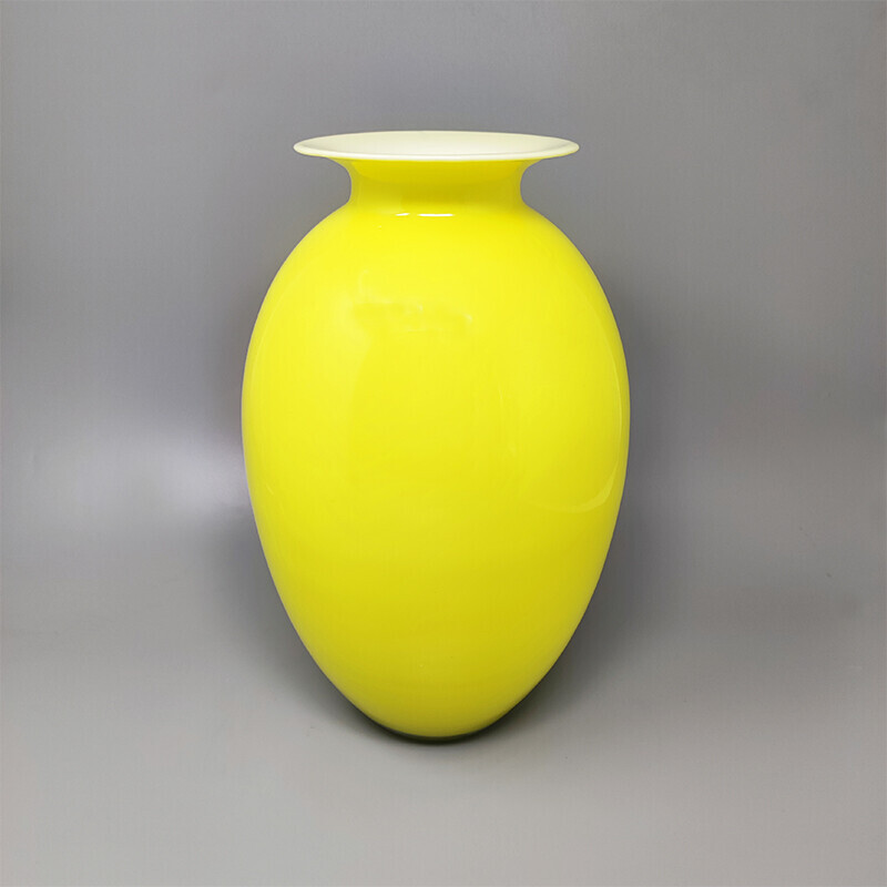 Gelbe Vase aus Muranoglas von Dogi, Italien 1960er Jahre