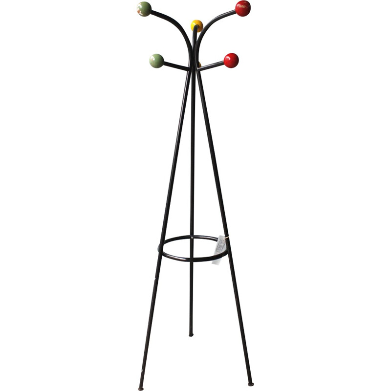 Coat rack with multicolor balls - 1960s