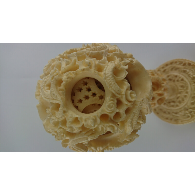 Vintage carved canton ball