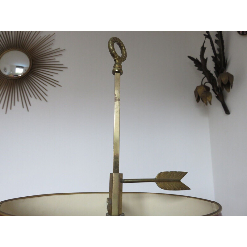 Vintage hot water bottle lamp in solid bronze by Lucien Gau, France