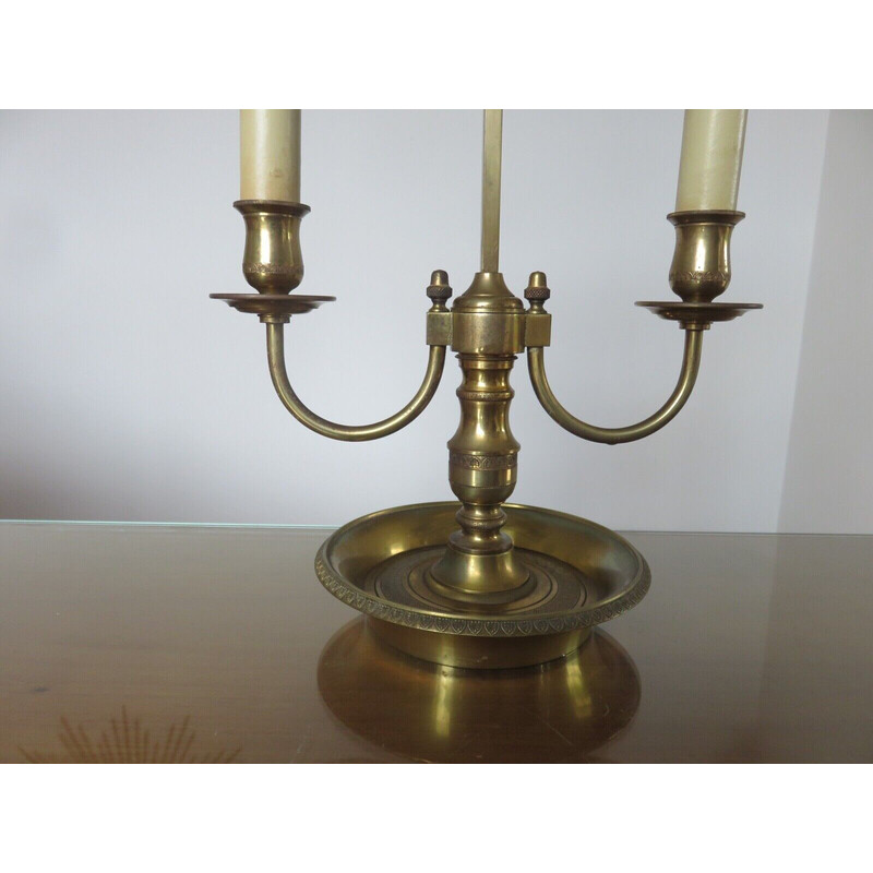 Vintage massief bronzen warmwaterkruiklamp van Lucien Gau, Frankrijk