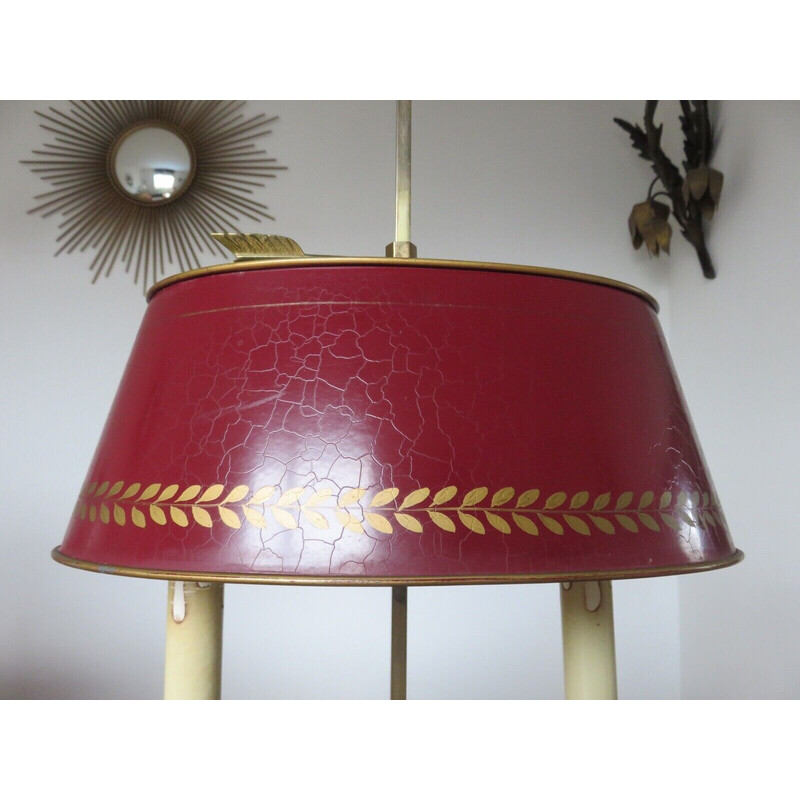 Vintage hot water bottle lamp in solid bronze by Lucien Gau, France