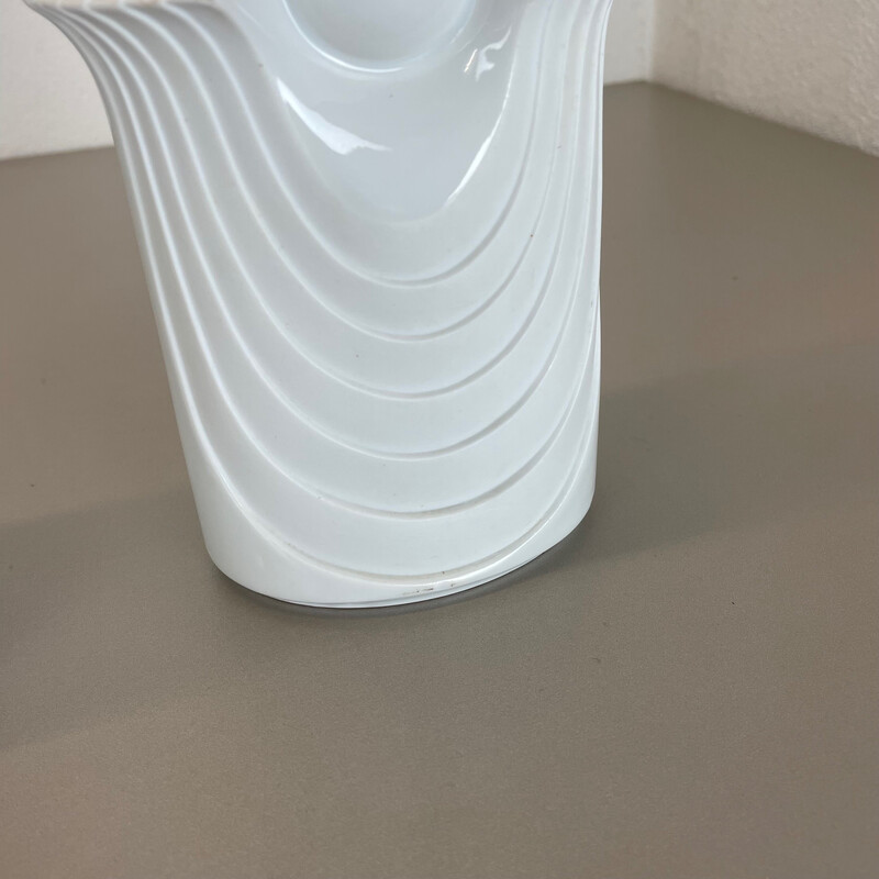 Pair of vintage porcelain Op Art vases by Royal Bavaria Kpm, Germany 1970s