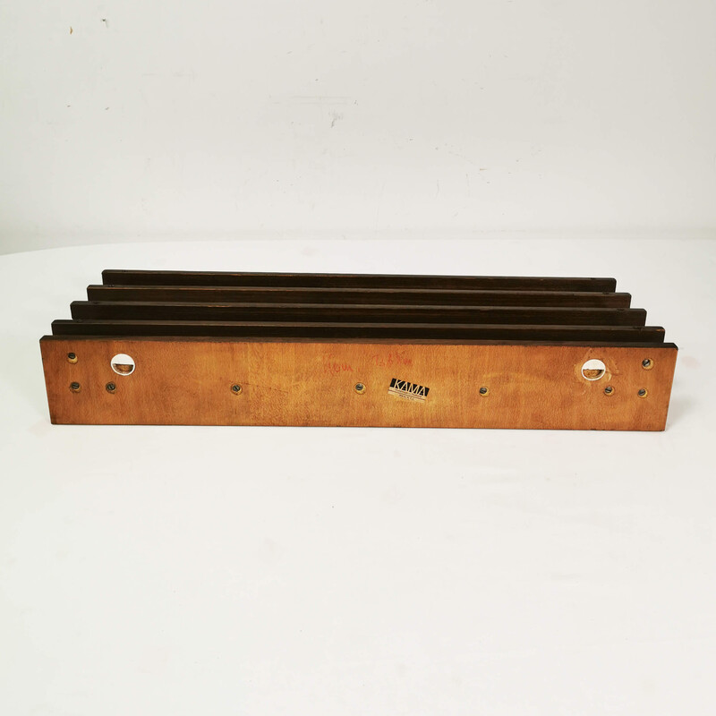 Vintage walnut wall coat rack, Germany 1960s