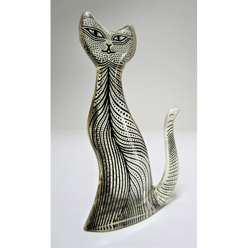 Gato vintage en plexiglás de Abraham Palatnik, 1970