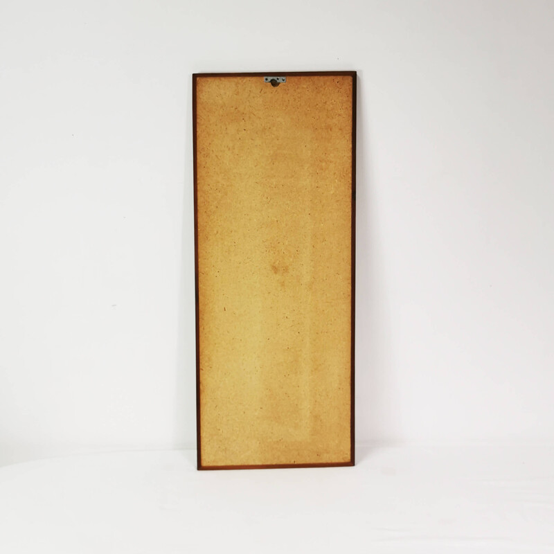 Vintage teak and ceramic wall mirror, Denmark 1960s