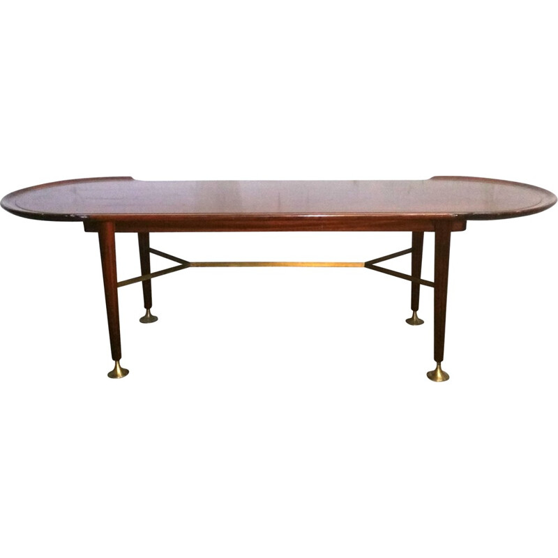 "Z" coffee table in brass and walnut by A.A. Patijn for Zijlstra Joure - 1950s