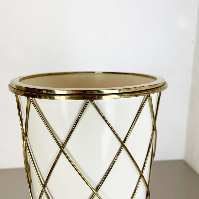 Vintage brass umbrella stand by Vereinigte Werkstätten München, Germany 1950s