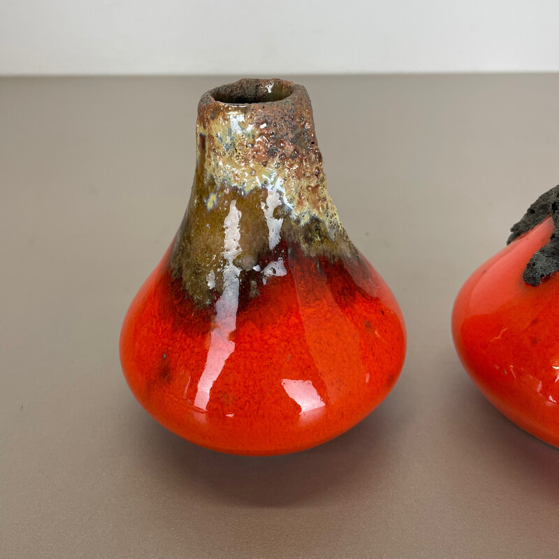 Set of 3 vintage ceramic vases by Roth Ceramics, Germany 1970s