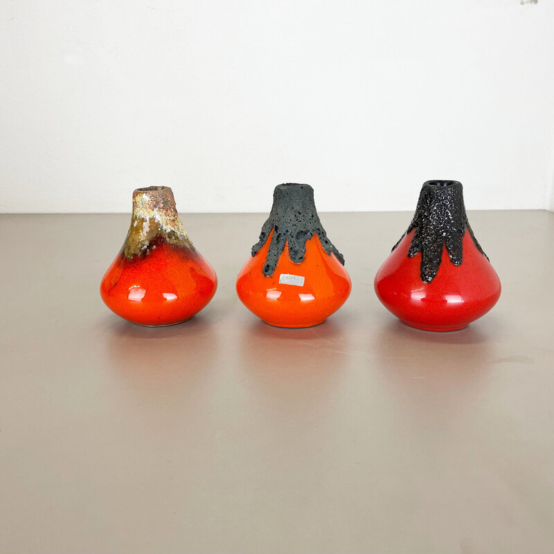 Set di 3 vasi vintage in ceramica di Roth Ceramics, Germania, anni '70