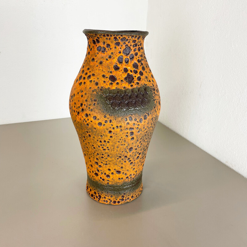Vaso vintage in ceramica lava grassa "Robot" di Heinz Siery per Carstens Tönnieshof, Germania 1960