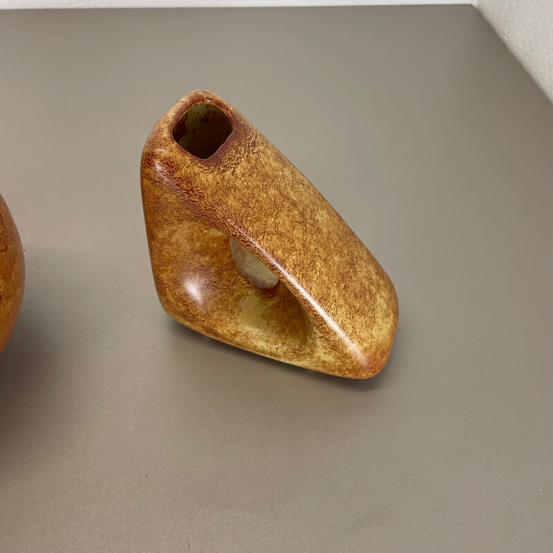Par de vasos de cerâmica vintage da Bertoncello Ceramics, Itália 1970s