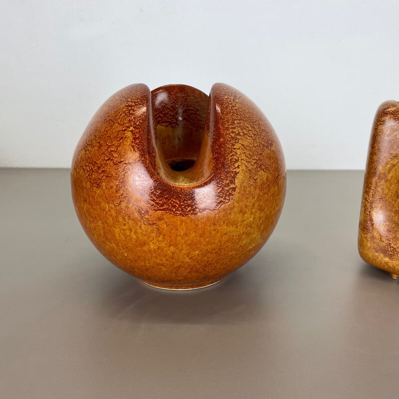 Coppia di vasi vintage in ceramica di Bertoncello Ceramics, Italia anni '70