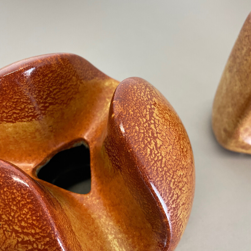 Par de vasos de cerâmica vintage da Bertoncello Ceramics, Itália 1970s