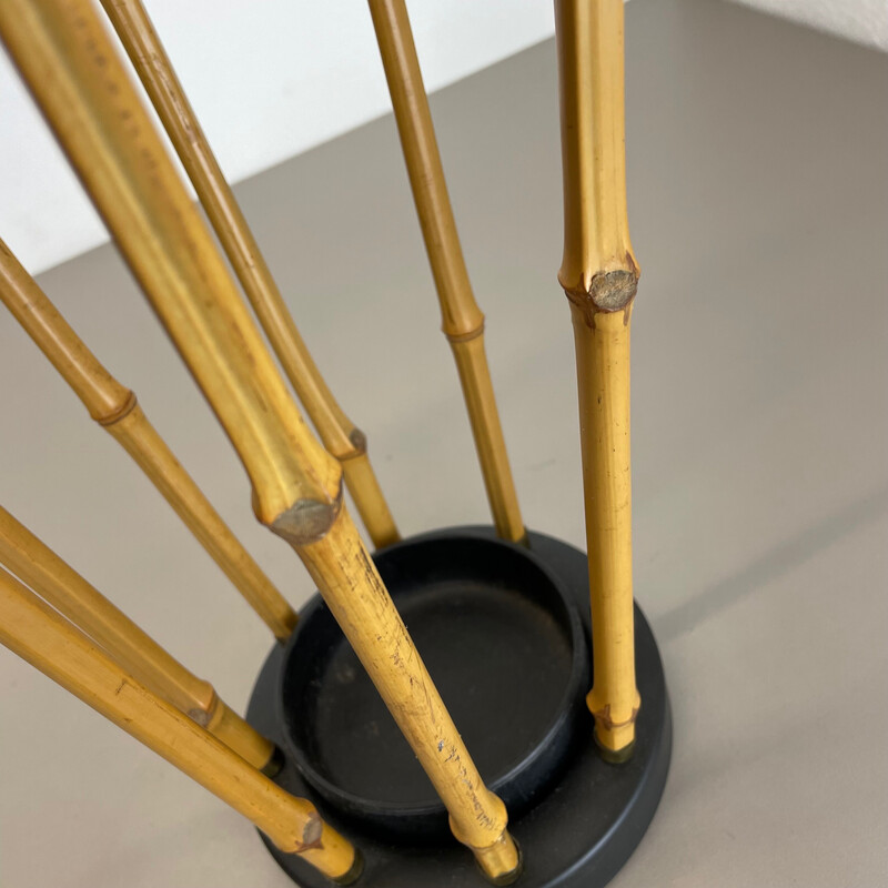 Mid century metal and bamboo umbrella stand, Germany 1950s