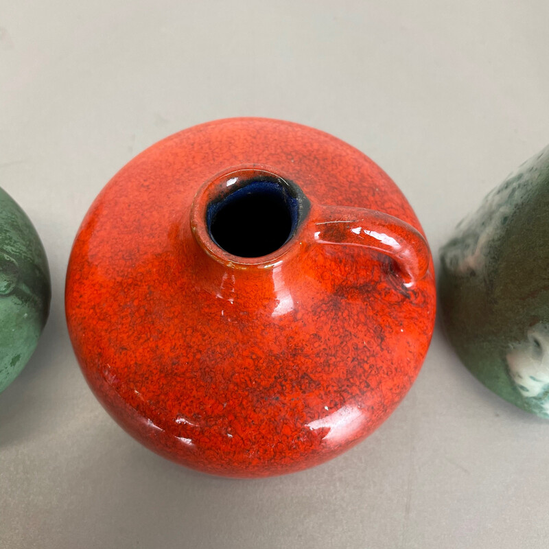 Conjunto de 5 vasos de cerâmica multicolor de Otto Keramik, Alemanha 1970