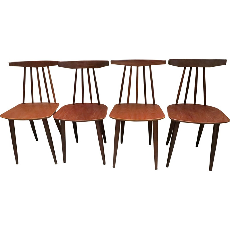 Set of 4 Danish chairs in teak by Poul Volther for Frem Rojle - 1960s