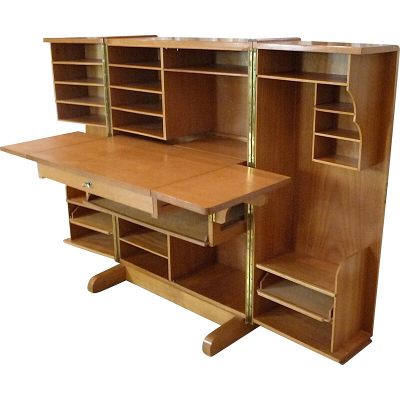 Folding desk cabinet produced by Mumenthaler & Meier - 1950s