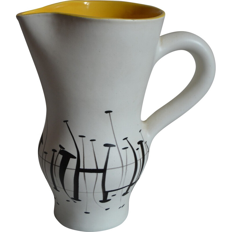 White jug in ceramic by Roger Capron - 1950s