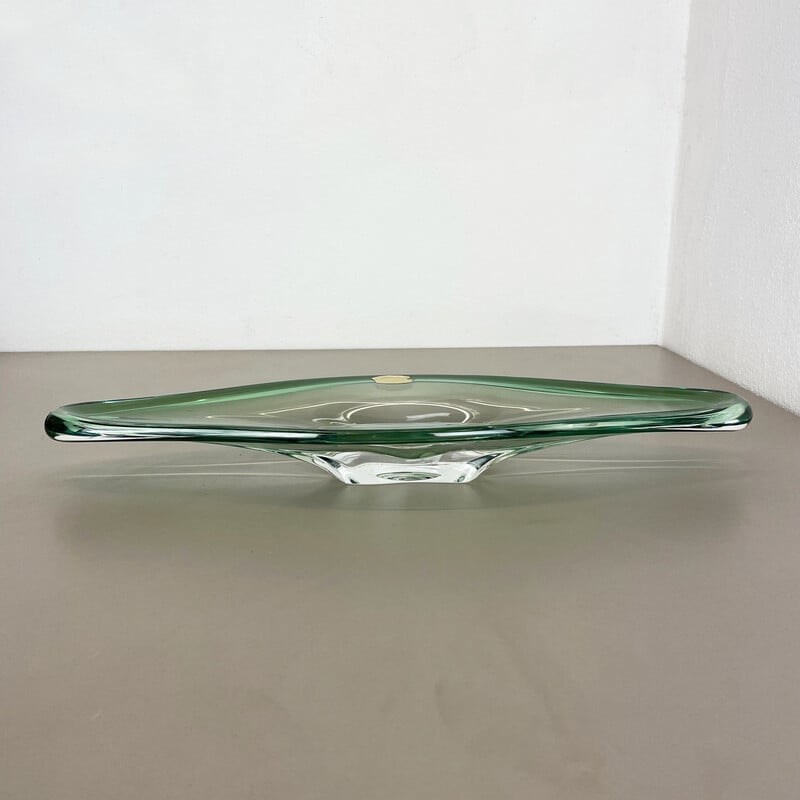 Vintage crystal centerpiece by Val Saint Lambert, Belgium 1970s