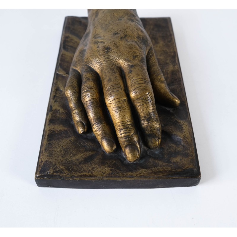 French vintage cast bronze hand sculpture by Richard Hudnut for Montagutelli Frères, 1912