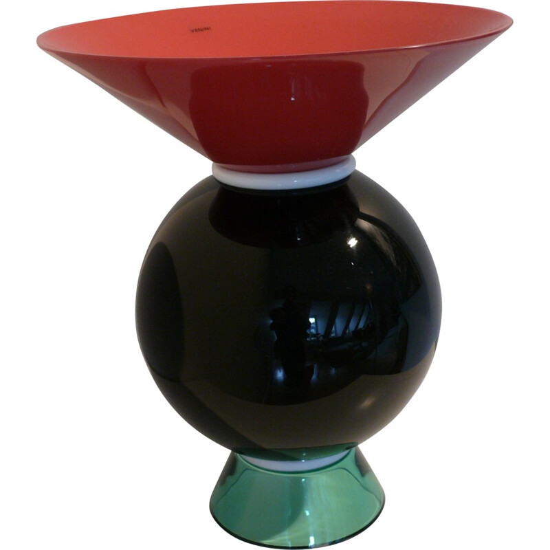 Yemen multi-coloured vase in Murano glass by Ettore Sottsass for Venini - 1990s