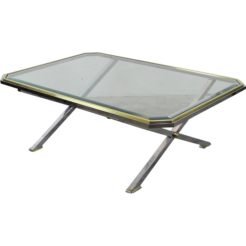 Italian rectangular coffee table in glass - 1970s