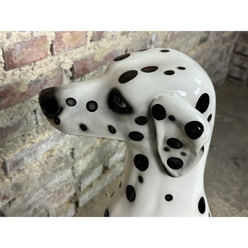 Vintage Dalmatian dog in earthenware, Italy 1970s