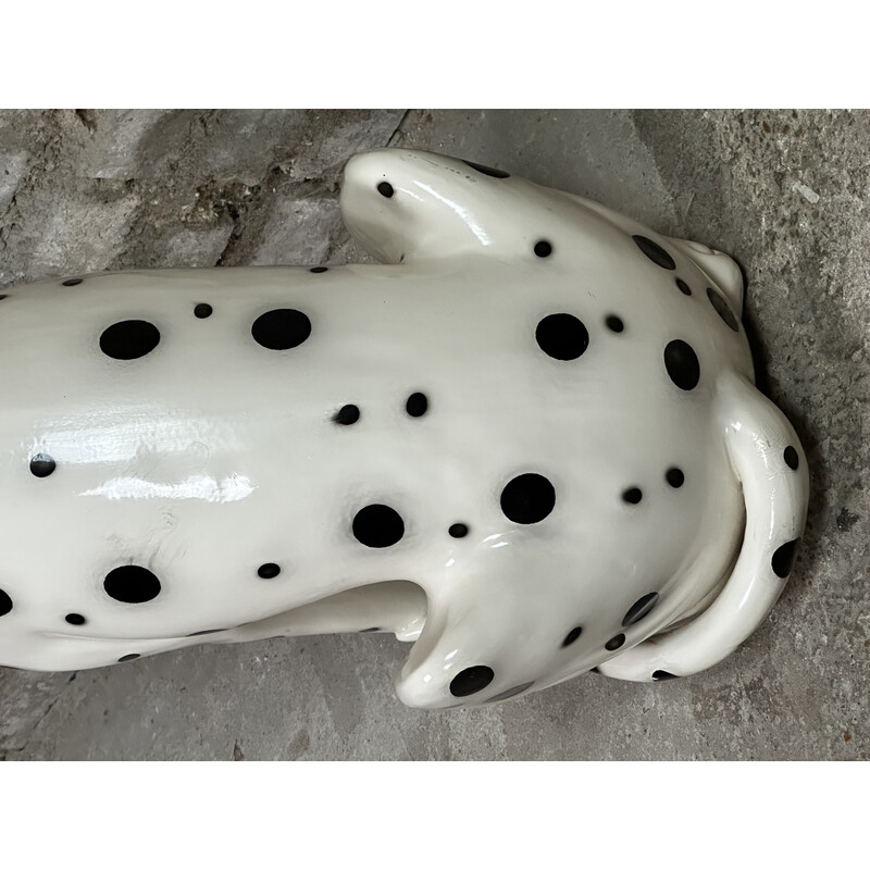 Vintage Dalmatian dog in earthenware, Italy 1970s