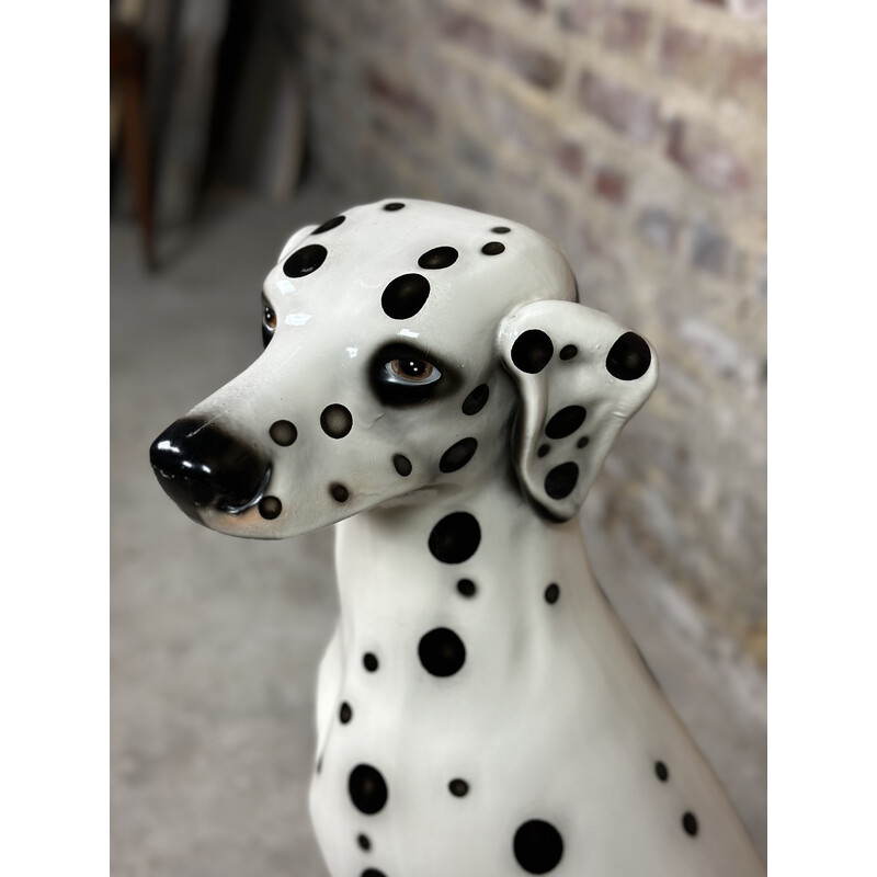 Vintage Dalmatian dog in earthenware, Italy 1970s