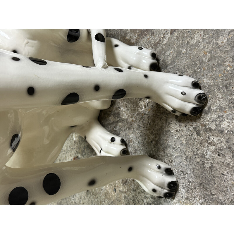 Vintage Dalmatian dog in earthenware, Italy 1970s