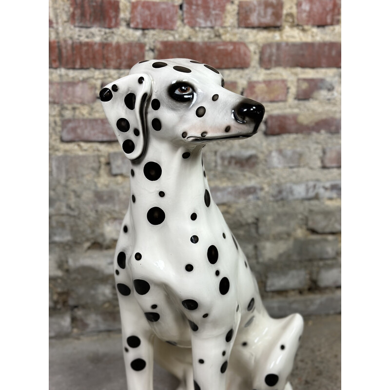 Vintage Dalmatian dog in earthenware, Italy 1970s