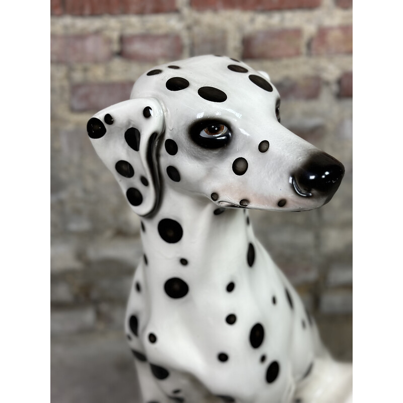 Vintage Dalmatian dog in earthenware, Italy 1970s