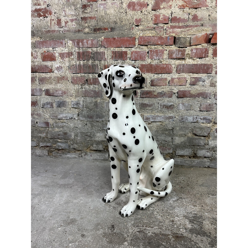 Vintage Dalmatian dog in earthenware, Italy 1970s