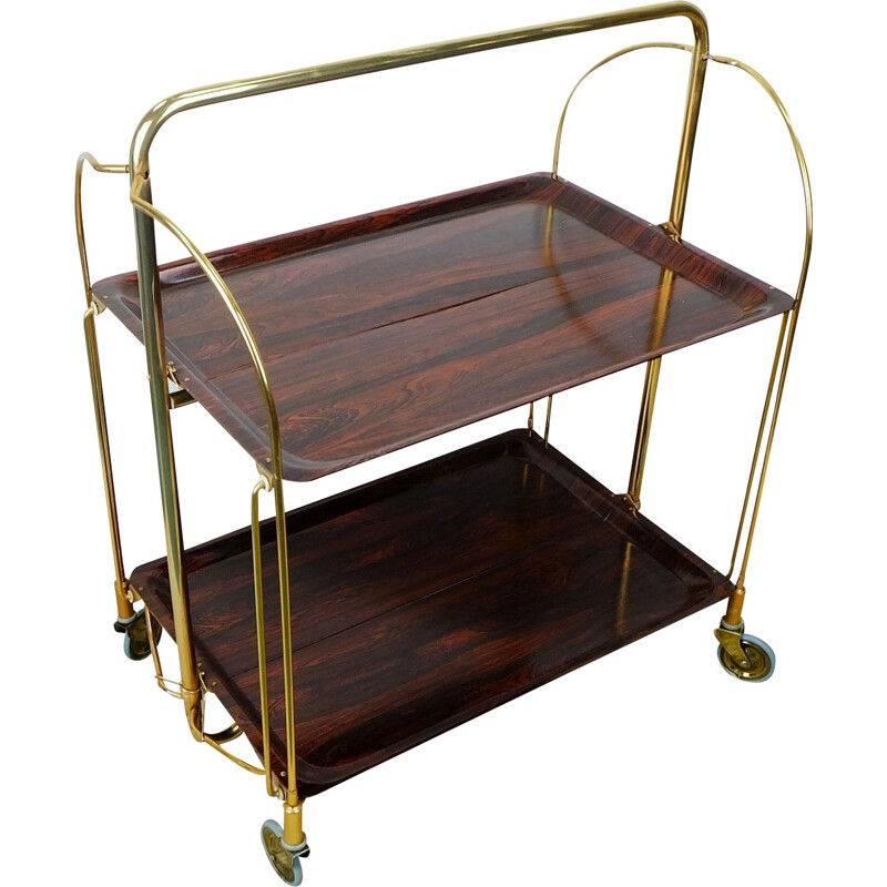 Trolley in rosewood and brass - 1960s