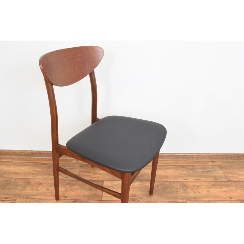 Set van 4 mid-eeuwse Deense teakhouten eetkamerstoelen, 1960