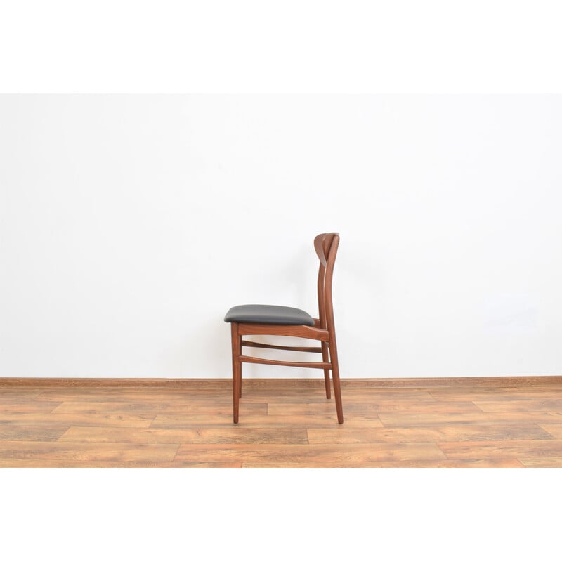 Set van 4 mid-eeuwse Deense teakhouten eetkamerstoelen, 1960