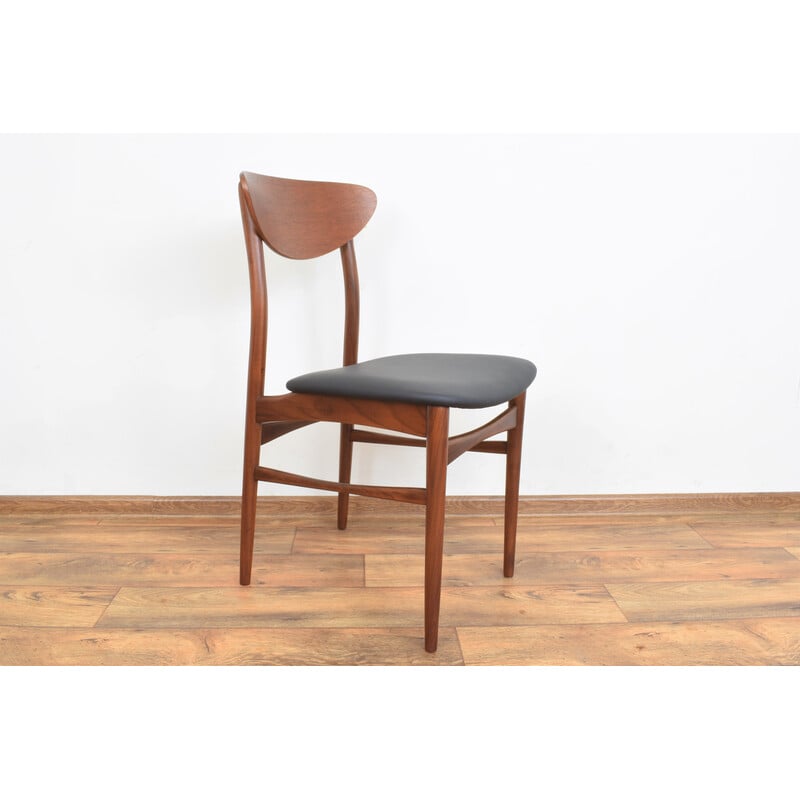 Set van 4 mid-eeuwse Deense teakhouten eetkamerstoelen, 1960