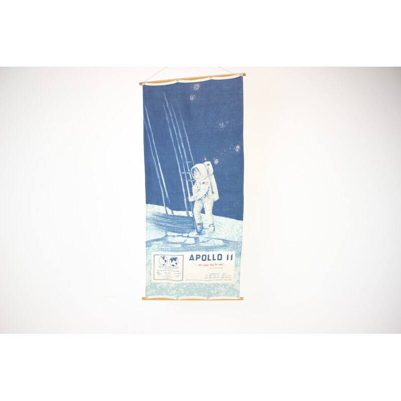 Décoration murale vintage Neil Armstrong nasa vtg Apollo 11 en tissu