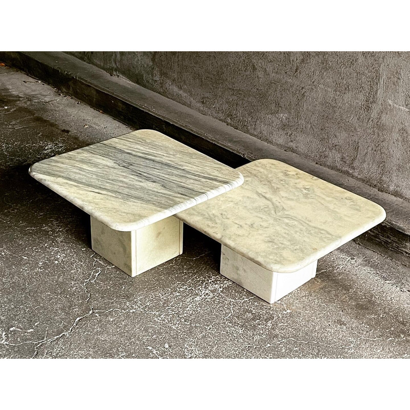 Pair of vintage marble nesting tables, 1960s