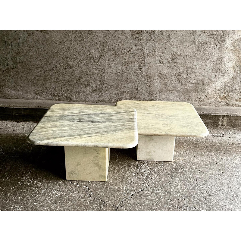 Pair of vintage marble nesting tables, 1960s