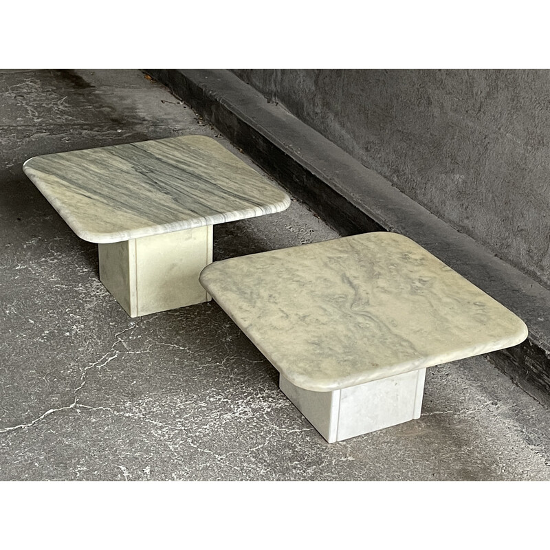 Pair of vintage marble nesting tables, 1960s